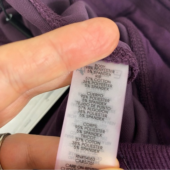 Calvin Klein Size 3X Plus Pants Purple Velvet Sweatpants Elastic Ties 32" Inseam - Picture 9 of 9